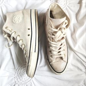 Converse Cream High-Top Sneakers size 9